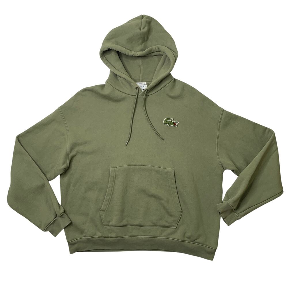 Lacoste Hoodie Mens XL Extra Large Ivy Loose Fit Badge Accent Cotton Pullover